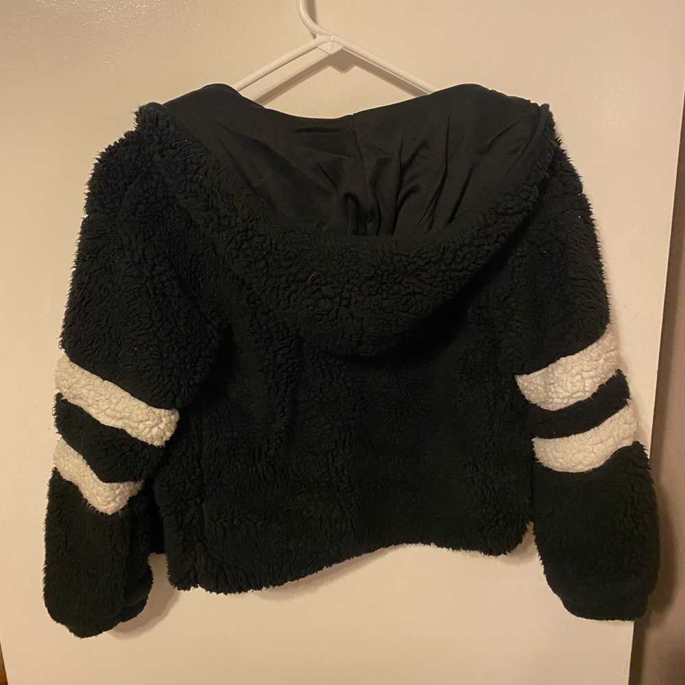 Fuzzy black jacket kids size medium